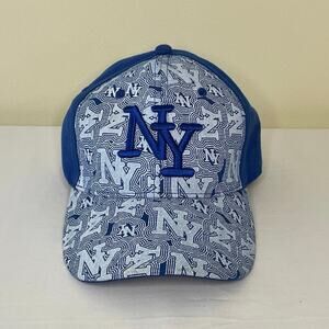 New York Embroidered Baseball Cap Royal Blue Wool Blend Adjustable Hat | NWOT